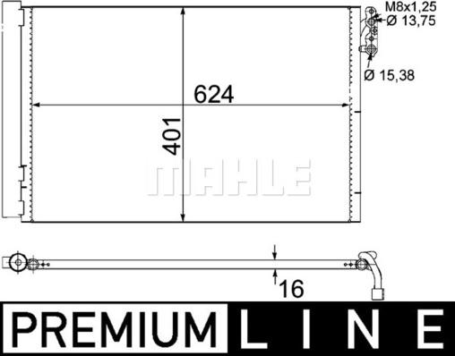 MAHLE AC 413 000P - Condensador, aire acondicionado www.parts5.com