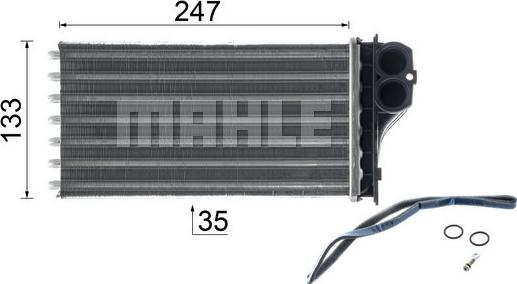 MAHLE AH 193 000P - Heat Exchanger, interior heating www.parts5.com