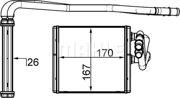 MAHLE AH 197 000S - Výmenník tepla vnútorného kúrenia www.parts5.com