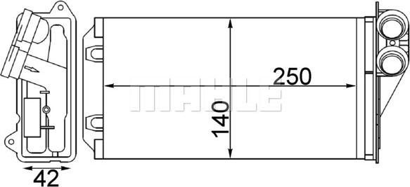 MAHLE AH 245 000S - Výměník tepla, vnitřní vytápění www.parts5.com