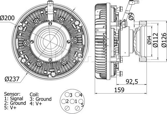 MAHLE CFC 100 000S - Kvačilo, ventilator hladnjaka www.parts5.com