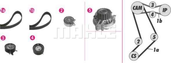 MAHLE CPK 98 000P - Pompe à eau + kit de courroie de distribution www.parts5.com