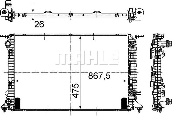 MAHLE CR 910 000S - Radiator, racire motor www.parts5.com