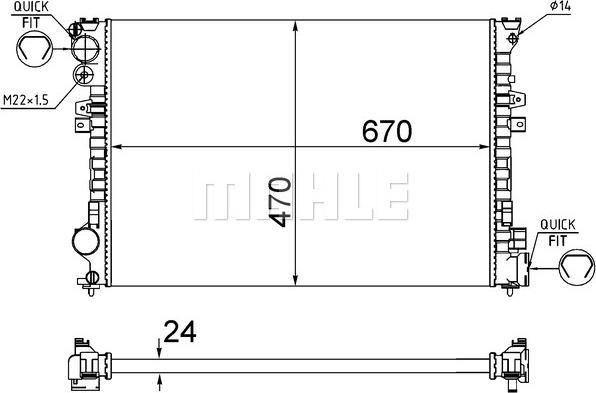 MAHLE CR 587 001S - Radiator, engine cooling www.parts5.com