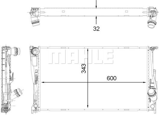 MAHLE CR 1923 000P - Radiador, refrigeración del motor www.parts5.com