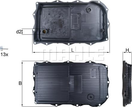 MAHLE HX 184 KIT - Carter d'huile, boîte automatique www.parts5.com