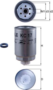 MAHLE KC 17D - Fuel filter www.parts5.com