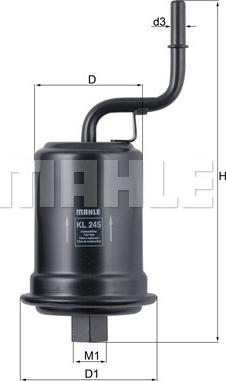 MAHLE KL 245 - Filtru combustibil www.parts5.com