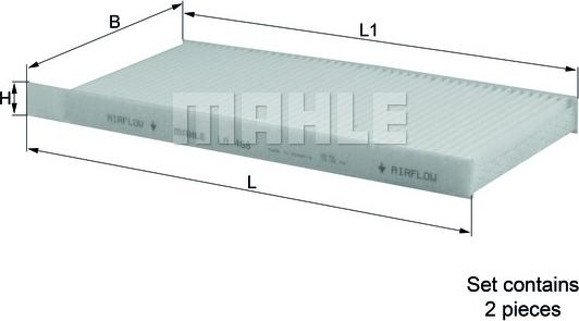 MAHLE LA 468/S - Filtr, vzduch v interiéru www.parts5.com