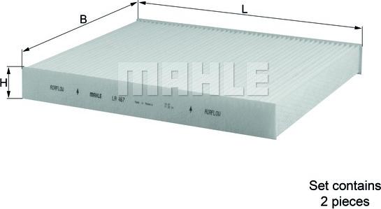 MAHLE LA 467/S - Filter, interior air parts5.com