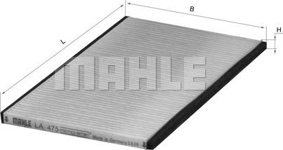 MAHLE LA 475 - Filter, interior air www.parts5.com