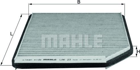 MAHLE LAK 23 - Filter, interior air www.parts5.com