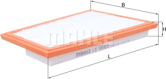 MAHLE LX 1850/2 - Filtr powietrza www.parts5.com