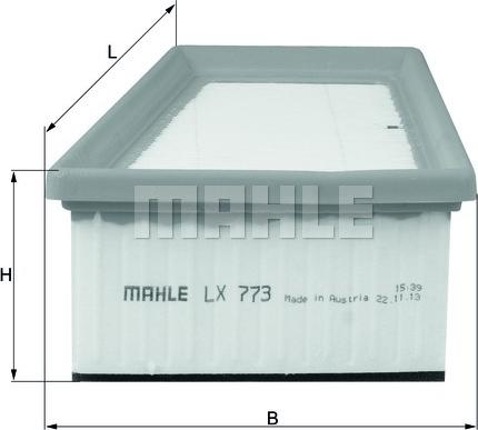 MAHLE LX 773 - Въздушен филтър www.parts5.com