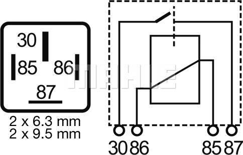 MAHLE MR 37 - Relé, munkaáram www.parts5.com