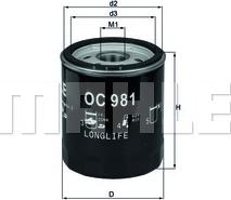 MAHLE OC 981 - Oil Filter parts5.com