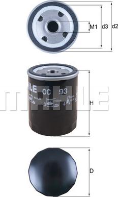 MAHLE OC 93 - Oil Filter parts5.com