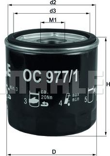 MAHLE OC 977/1 - Olejový filter www.parts5.com