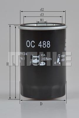 MAHLE OC 488 - Filtro de aceite www.parts5.com