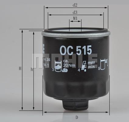 MAHLE OC 515 - Oil Filter www.parts5.com