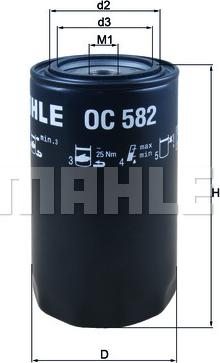 MAHLE OC 582 - Filtro de aceite www.parts5.com