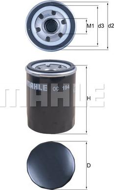 MAHLE OC 194 - Масляный фильтр www.parts5.com