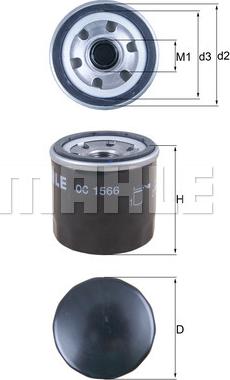 MAHLE OC 1566 - Oil Filter parts5.com