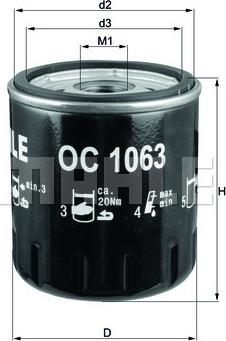 MAHLE OC 1063 - Oil Filter parts5.com