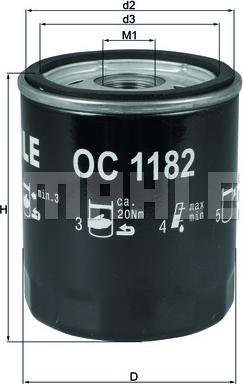 MAHLE OC 1182 - Filtro de aceite www.parts5.com