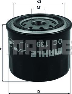 MAHLE OC 139 - Filtru ulei www.parts5.com