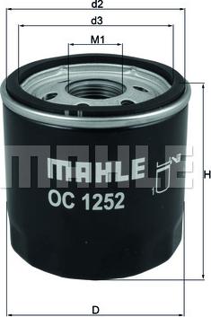 MAHLE OC 1252 - Filtro de aceite www.parts5.com