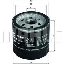 MAHLE OC 21 OF - Φίλτρο λαδιού www.parts5.com