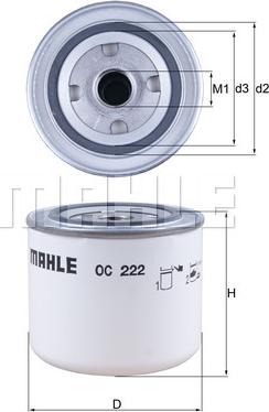 MAHLE OC 222 - Filtr oleju www.parts5.com