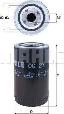 MAHLE OC 27 - Oil Filter www.parts5.com