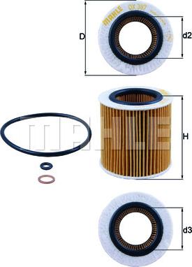 MAHLE OX 387D - Filter za ulje www.parts5.com