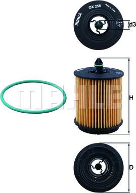 MAHLE OX 258D - Oil Filter www.parts5.com