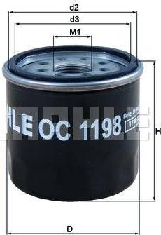 MAHLE OC 1198 - Filtro de aceite www.parts5.com