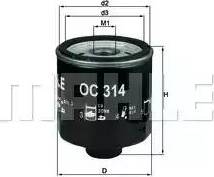 MAHLE OC 314 - Filtar za ulje www.parts5.com