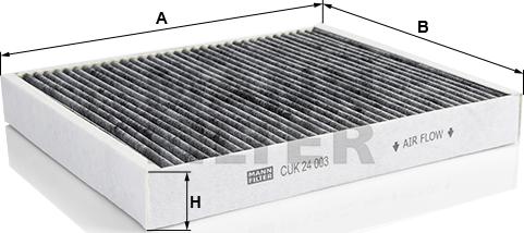 Mann-Filter CUK 24 003 - Filtru, aer habitaclu www.parts5.com