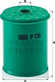 Mann-Filter P 738 x - Polttoainesuodatin www.parts5.com