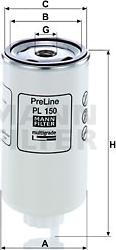 Mann-Filter PL 150 - Fuel filter www.parts5.com