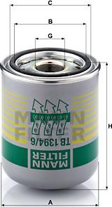 Mann-Filter TB 1394/6 x - Air Dryer Cartridge, compressed-air system parts5.com
