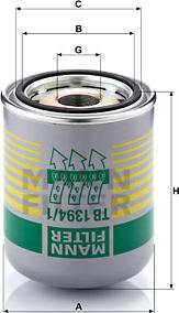 Mann-Filter TB 1394/1 x - Air Dryer Cartridge, compressed-air system parts5.com