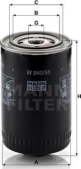 Mann-Filter W 940/55 - Масляный фильтр www.parts5.com