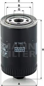 Mann-Filter W 940/5 - Масляный фильтр www.parts5.com