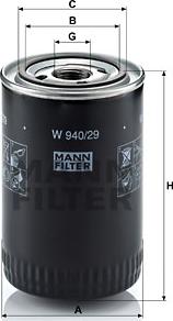 Mann-Filter W 940/29 - Масляный фильтр www.parts5.com