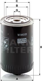 Mann-Filter W 940/20 - Φίλτρο λαδιού www.parts5.com