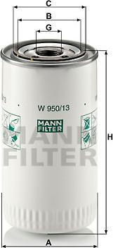 Mann-Filter W 950/13 - Õlifilter www.parts5.com