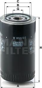 Mann-Filter W 950/22 - Õlifilter www.parts5.com