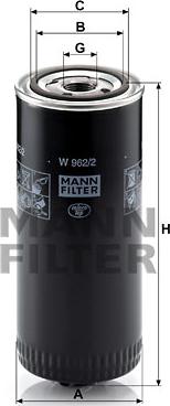 Mann-Filter W 962/2 - Масляный фильтр www.parts5.com